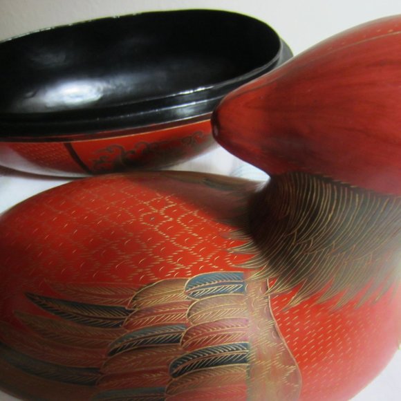 LARGE-2 PIECE, HAND PAINTED & CARVED, BIRD FROM PEOPLES REPUBLIC OF CHINA DECOR - Picture 6 of 16